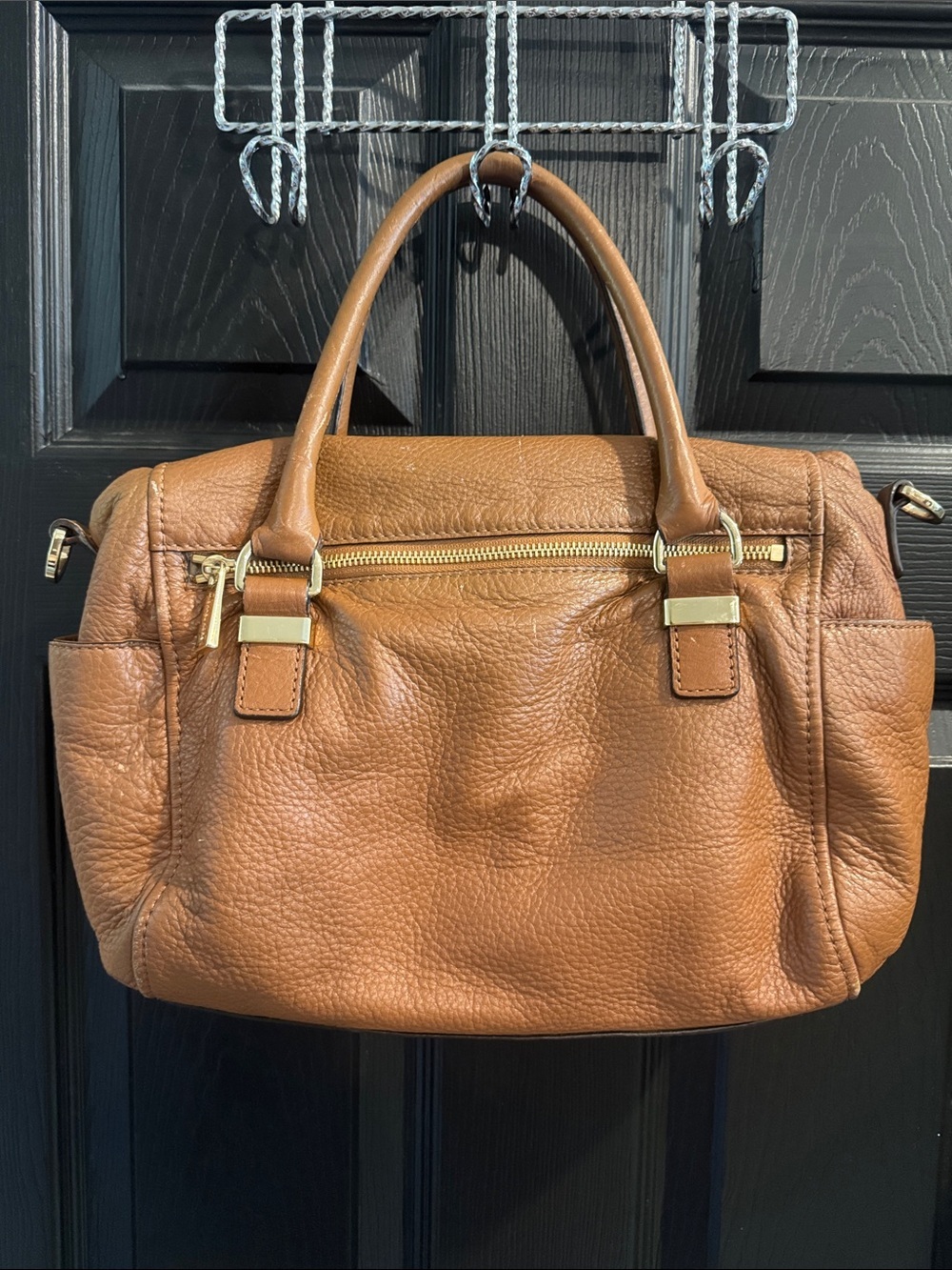 Michael Kors Cognac Leather Satchel with Gold Hardware - Picture 3 of 10
